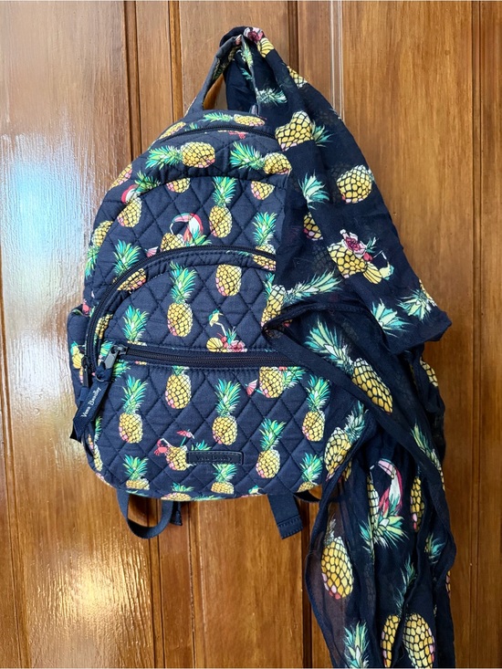 Vera Bradley Pineapple Crab Toucan Quilted Backpack + Matching Scarf Set main image 5